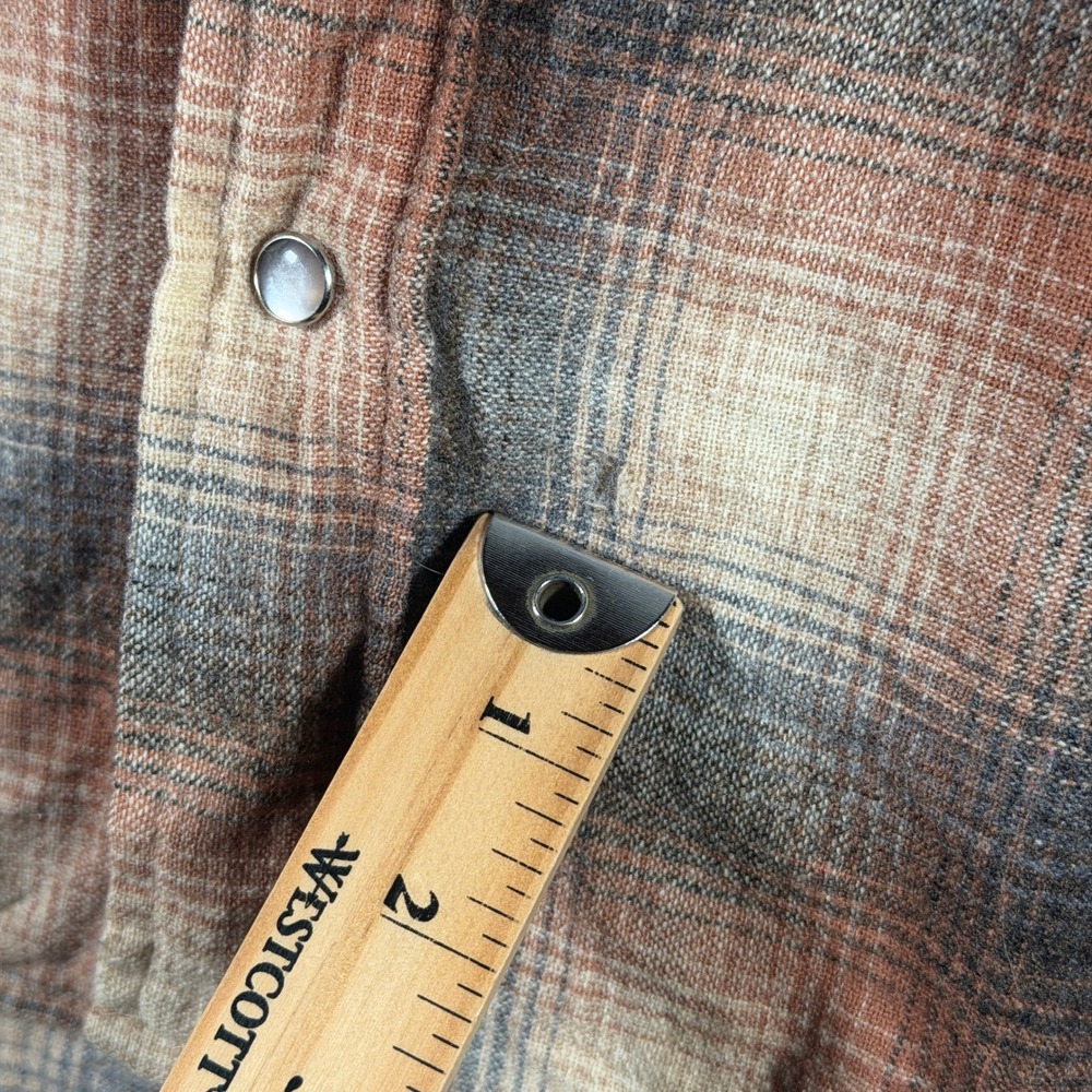 Pendleton High Grade Western Wear Mens M Wool Plaid Snap Button Flannel Shirt - Picture 10 of 15